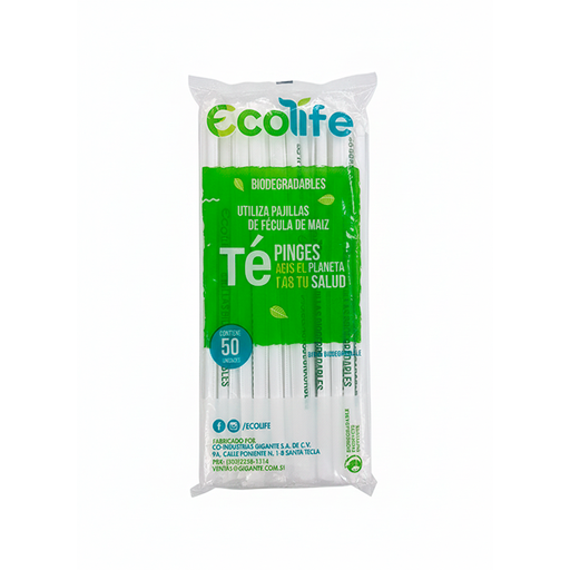 [7033] PAJILLA FORRADA BIODEGRADABLE FECULA MAIZ PAQ 50U