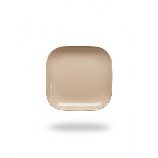 [1420] PLATO MELA 8" CUAD BEIGE MARGARITA 021B