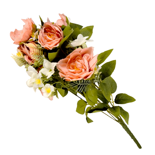 [1020595] RAMO 7 ROSAS C/MINI FLORES 11 RAMAS FORTUNA F-HH-0030