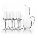 SET 6 COPAS+JARRA VID P/VIN 7 PZ CAJ KING DEALAY 9012 / L16