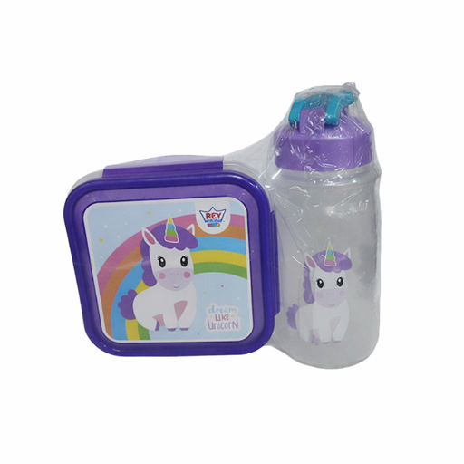 [15010422] SET ESCOLAR PLAS DECO UNICORNIO-TAPER 500ML+BEBETODO 400 ML REYPLAST RWX036600