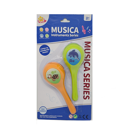 [15000385] SET 2 MARACAS C/FIGURA COL SURT MUSICA INSTRUMENTS BLIS CJ-4042354