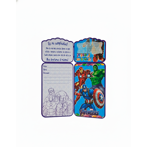 [15010058] TARJETA CUMPLEAÑOS AVENGERS PEQ 10 UN SERMEL