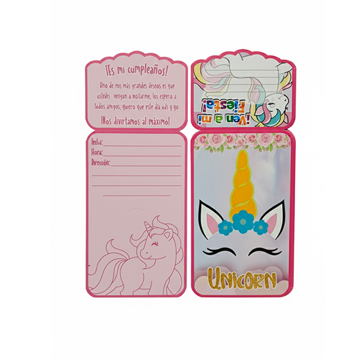 [15010080] TARJETA CUMPLEAÑOS UNICORNIO PEQ 10 UN SERMEL
