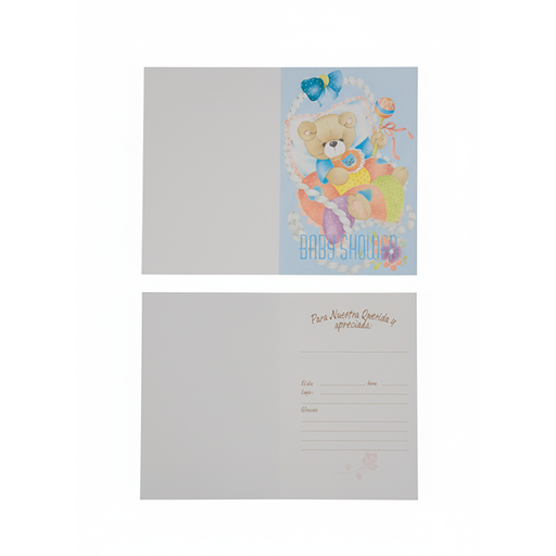 [26018] TARJETA INVITACION BABY SHOWER PAQ 12 UNDS