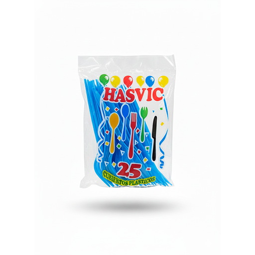 [473] TENEDOR CELESTE 4 HASVIC 25 UN / G&R PLASTICOS
