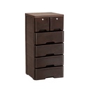 GAVETERO QUEEN PLAS 5 NIV C/LLAVE CAFE MEGA