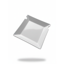 PLATO MELA CUAD 8" C/ABERTURA BL MORENA P2078