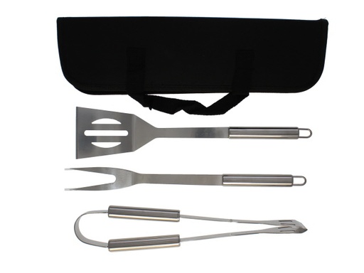 [15011373] SET 3 UTENSILIOS ACER/TELA P/BARBACOA PLAT BISTRO MAYS 741-35917