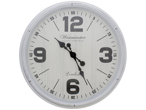 [15011544] RELOJ PARED 20" CM LISO BL/NG TIMES TOWER 602-06534